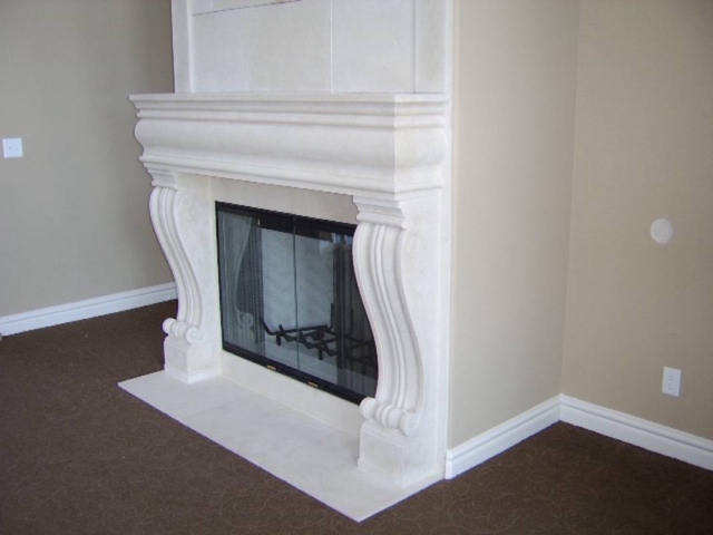 Cast Cement Fireplace