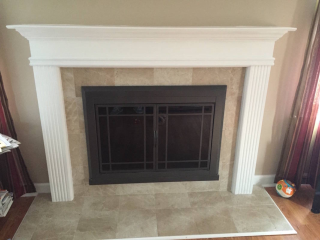 Mantel and Tile Fireplace